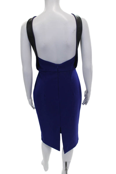 Dion Lee Womens Blue Sleeveless High Neck Pencil Dress Midi Size 4