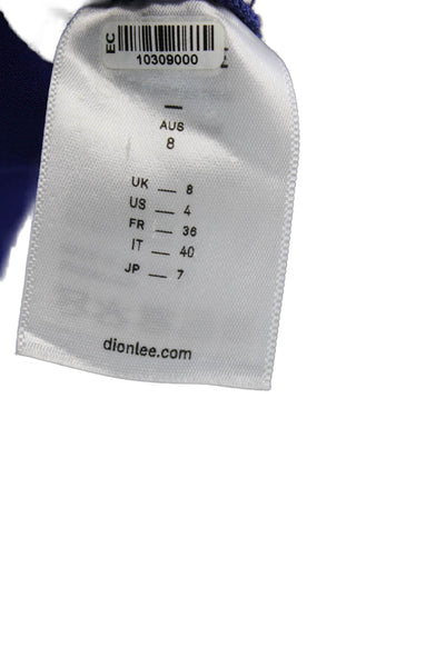 Dion Lee Womens Blue Sleeveless High Neck Pencil Dress Midi Size 4