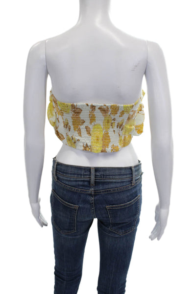 Ba&Sh Womens Cropped Floral Cotton Square Neck Sleeveless Top Size S