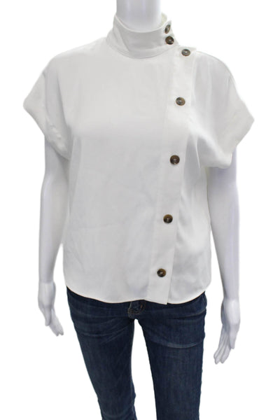 Zara Womens Basic Sleeveless High Neck White Blouse Size XS
