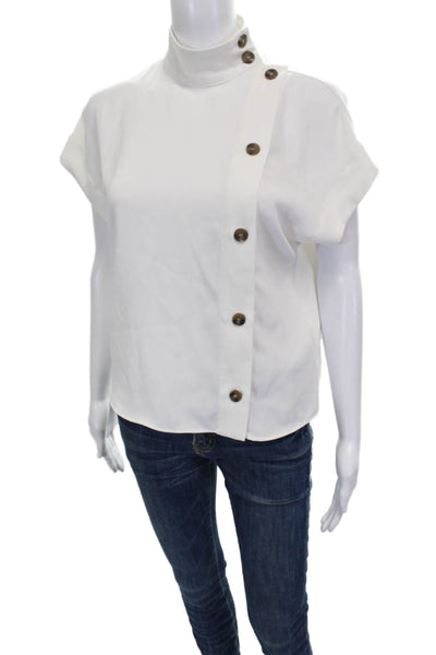 Zara Womens Basic Sleeveless High Neck White Blouse Size XS
