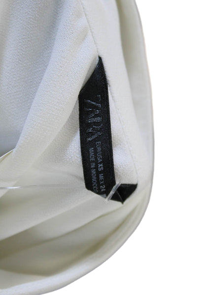 Zara Womens Basic Sleeveless High Neck White Blouse Size XS