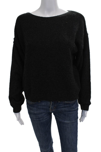 Z Supply Womens Black Pullover Sweater Boat Neck Long Sleeve Acrylic Size S