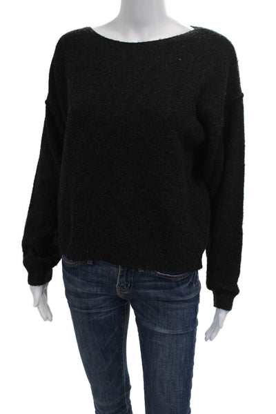 Z Supply Womens Black Pullover Sweater Boat Neck Long Sleeve Acrylic Size S