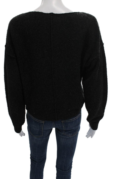 Z Supply Womens Black Pullover Sweater Boat Neck Long Sleeve Acrylic Size S