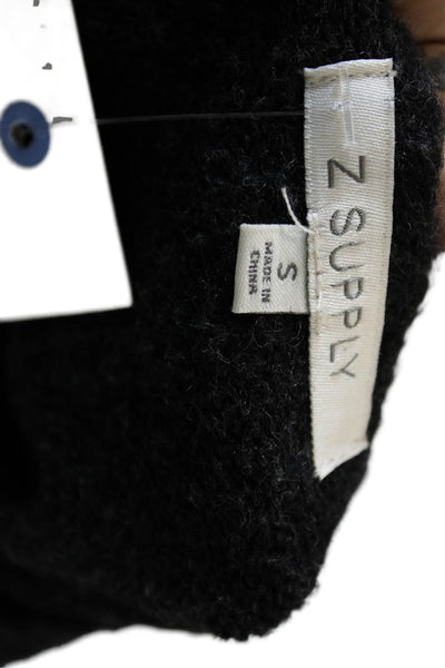 Z Supply Womens Black Pullover Sweater Boat Neck Long Sleeve Acrylic Size S