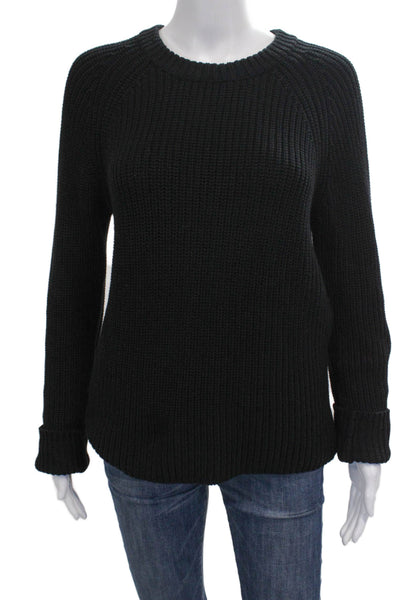 525 Womens Cotton Black Pullover Sweater Crew Neck Long Sleeve Size M