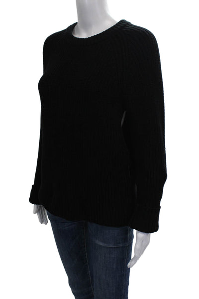 525 Womens Cotton Black Pullover Sweater Crew Neck Long Sleeve Size M