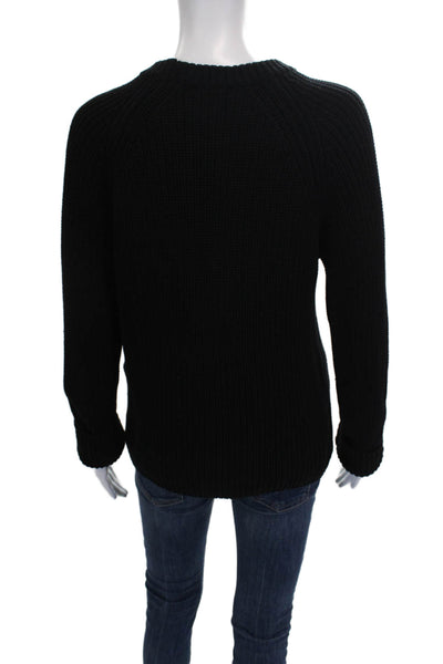 525 Womens Cotton Black Pullover Sweater Crew Neck Long Sleeve Size M