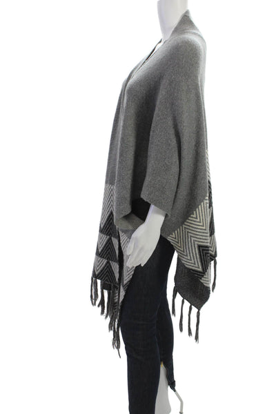 Penelope Leroy Women Cardigan Gray V Neck 3/4 Sleeve Size One Size