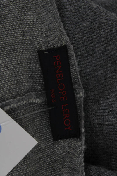 Penelope Leroy Women Cardigan Gray V Neck 3/4 Sleeve Size One Size