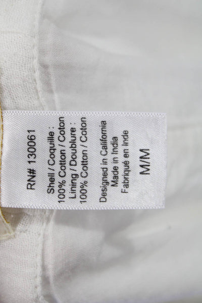 L Space Womens Romper White Cotton Square Neck Tie Sleeveless Size M