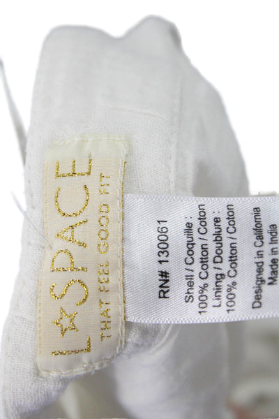 L Space Womens Romper White Cotton Square Neck Tie Sleeveless Size M