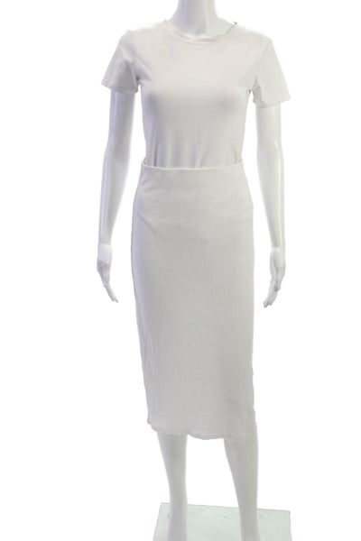 Wilfred Womens White Straight Pencil Skirt Long Pull On Tencel Size S