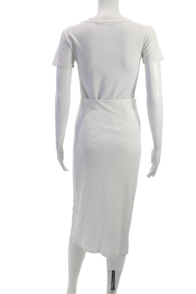 Wilfred Womens White Straight Pencil Skirt Long Pull On Tencel Size S