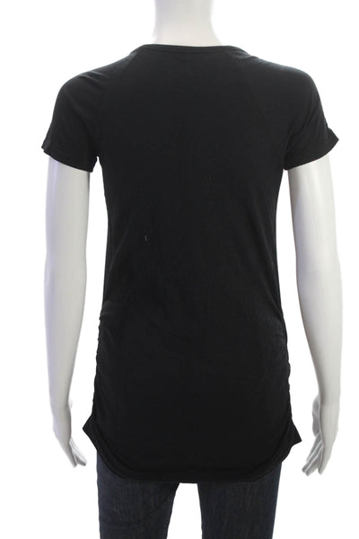 Athleta Women Basic Black Nylon Round Neck Short Sleeve T-Shirt Size S
