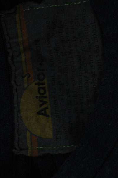 Aviator Nation Womens Cropped Cotton T-Shirt Blue Short Sleeve Size S