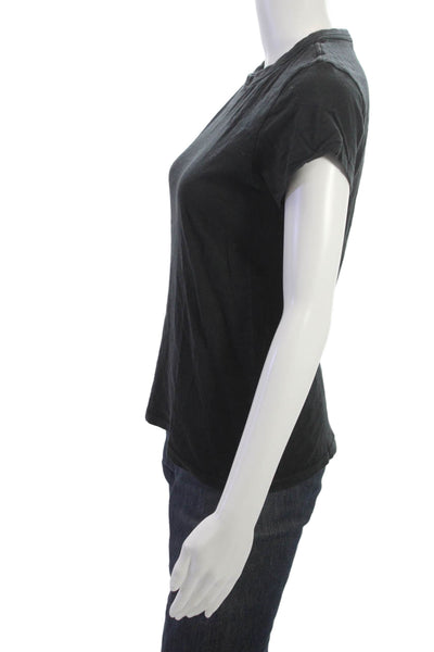 Rag & Bone Womens Black Pima Cotton Short Sleeve Round Neck T-Shirt Size XS