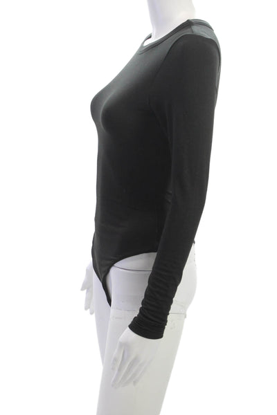 Naked Wardrobe Womens Black Long Sleeve One Piece Bodysuit Size M