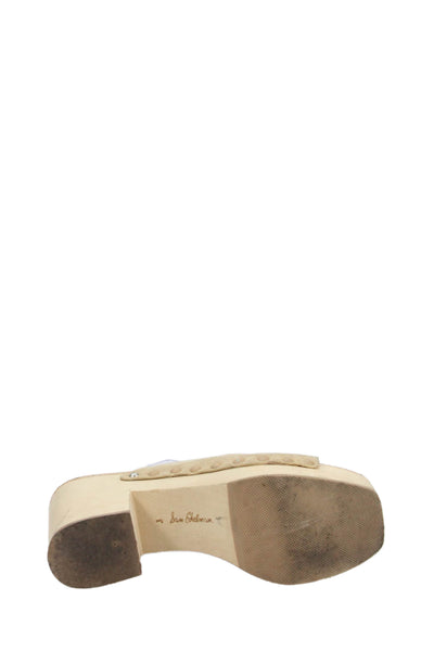Sam Edelman Womens Suede Slide On Sandals Heels Beige Size 8