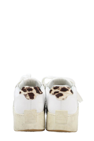 Loeffler Randall Womens Suede Trim Low Top Sneakers White Size 8.5