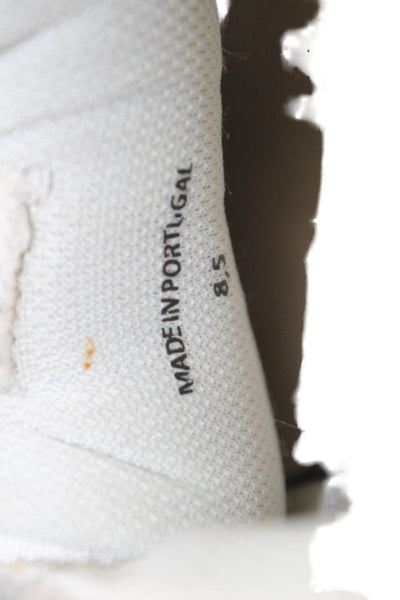 Loeffler Randall Womens Suede Trim Low Top Sneakers White Size 8.5