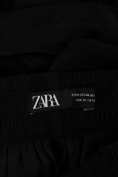 Zara Women Black Harem Pants Pull On Polyester Size M