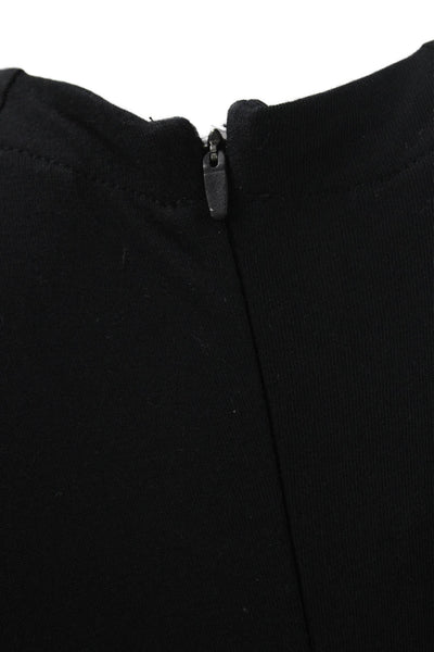 GYMSHARK Womens Basic Casual Black Long Sleeve Crew Neck Zip Top Size S