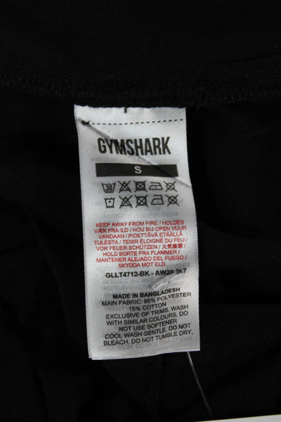 GYMSHARK Womens Basic Casual Black Long Sleeve Crew Neck Zip Top Size S