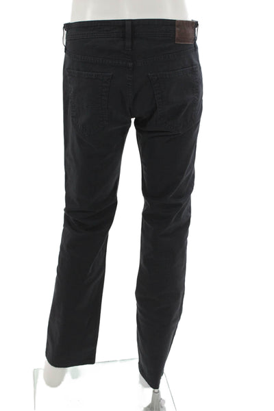 AG Adriano Goldschmied Mens Straight Black Jeans Cotton Button Size 32