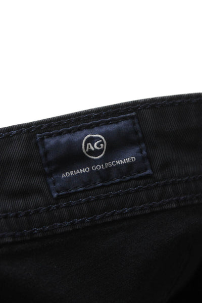 AG Adriano Goldschmied Mens Straight Black Jeans Cotton Button Size 32