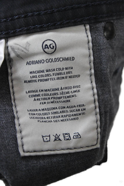 AG Adriano Goldschmied Mens Straight Black Jeans Cotton Button Size 32