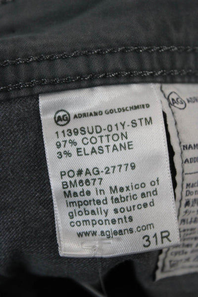 AG Adriano Goldschmied Men Jeans Gray Button Fly 97% Cotton Size 31