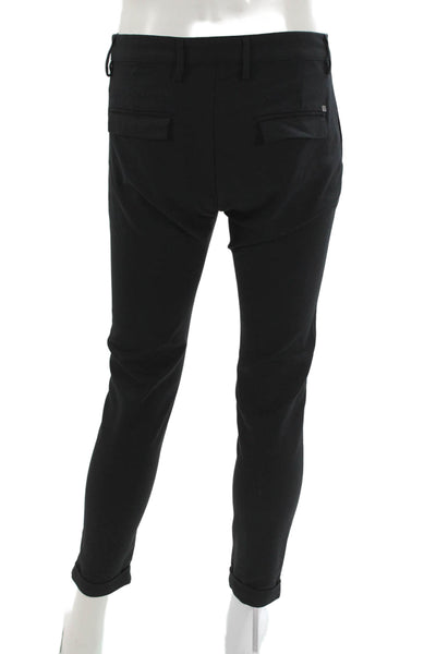 Zara Mens Black Cotton Chino Pants Button Closure Size 31