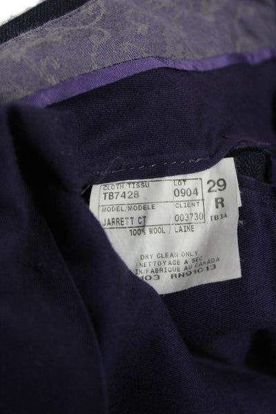 Ted Baker London Mens Dress Pants Blue Wool Check Button Size 32