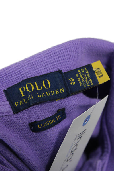 Polo Ralph Lauren Women Purple Cotton Collared Short Sleeve Basic Polo Size XS