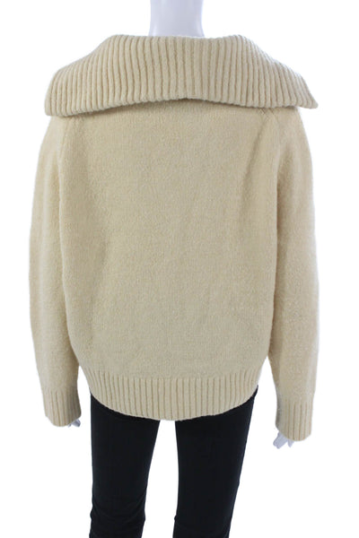 J Crew Womens Pullover Sweater Beige V Neck Long Sleeve Acrylic Size S