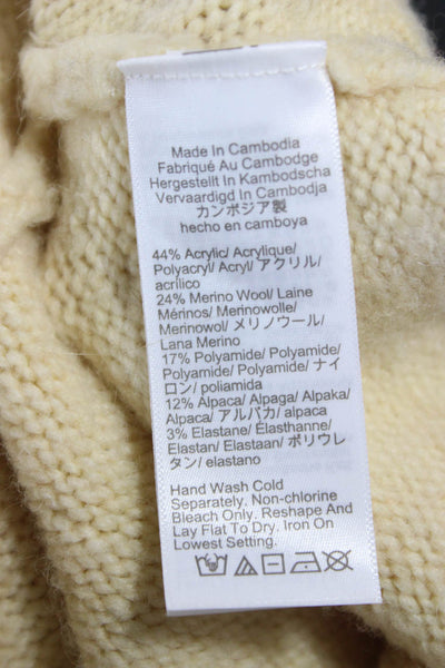 J Crew Womens Pullover Sweater Beige V Neck Long Sleeve Acrylic Size S