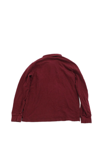 Polo Ralph Lauren Boys Cotton Long Sleeve Polo Shirt Burgundy Size L