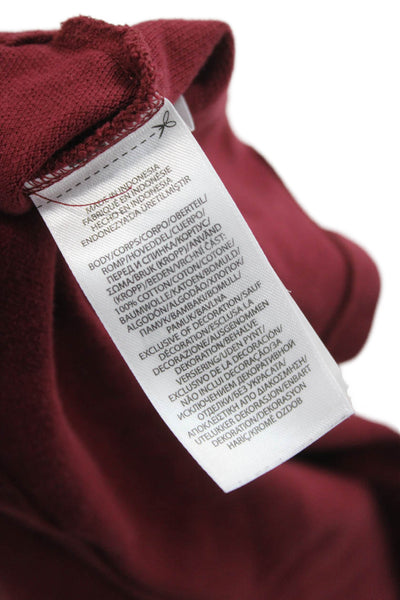 Polo Ralph Lauren Boys Cotton Long Sleeve Polo Shirt Burgundy Size L