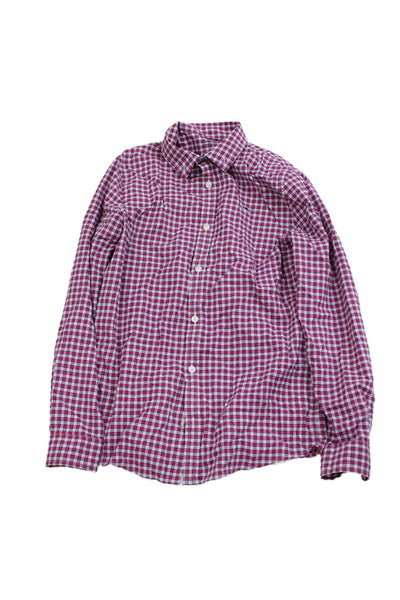Vineyard Vines Boys Plaid Long Sleeve Button Up Shirt Red Size L