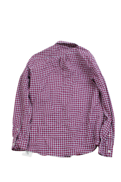 Vineyard Vines Boys Plaid Long Sleeve Button Up Shirt Red Size L