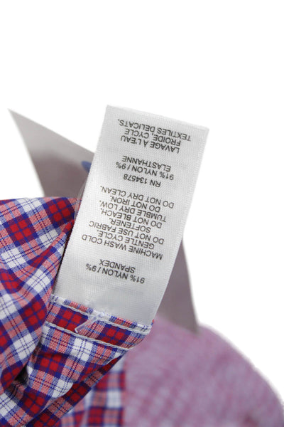 Vineyard Vines Boys Plaid Long Sleeve Button Up Shirt Red Size L