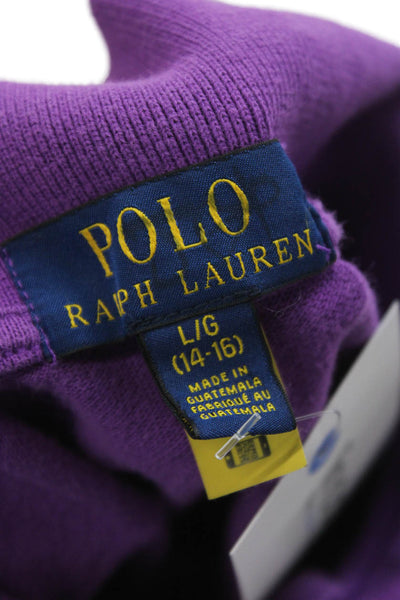 Polo Ralph Lauren Boys Cotton Short Sleeve Polo Shirt Purple Size L