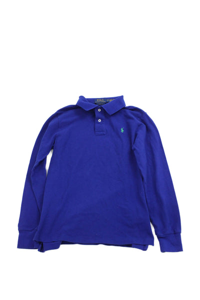 Polo Ralph Lauren Boys Cotton Long Sleeve Polo Shirt Blue Size L