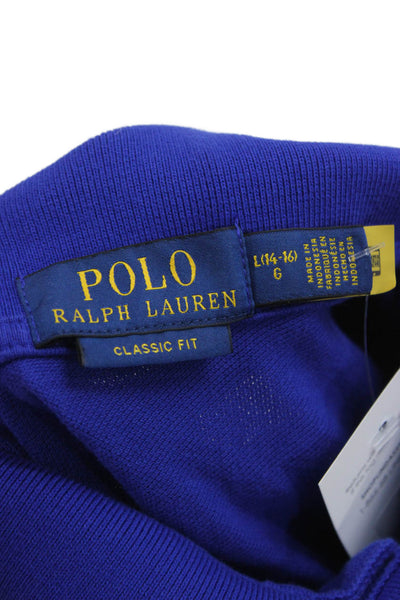 Polo Ralph Lauren Boys Cotton Long Sleeve Polo Shirt Blue Size L