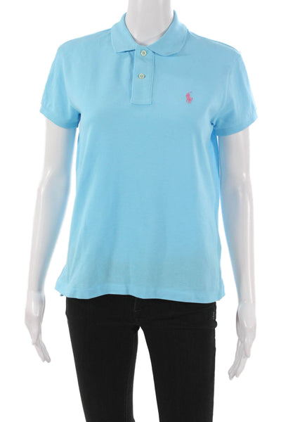 Polo Ralph Lauren Womens Basic Polo Blue Collared Short Sleeve Cotton Size XS