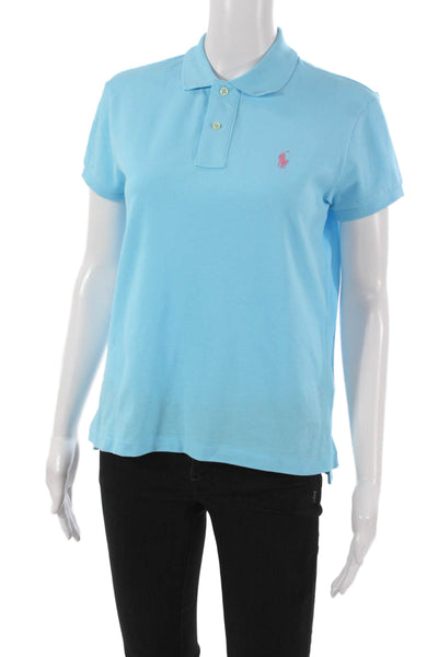 Polo Ralph Lauren Womens Basic Polo Blue Collared Short Sleeve Cotton Size XS