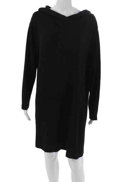 Calvin Klein Womens Sweater Dress Black Cowl Neck Long Sleeve Rayon Size L