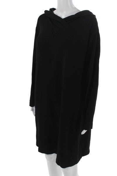 Calvin Klein Womens Sweater Dress Black Cowl Neck Long Sleeve Rayon Size L